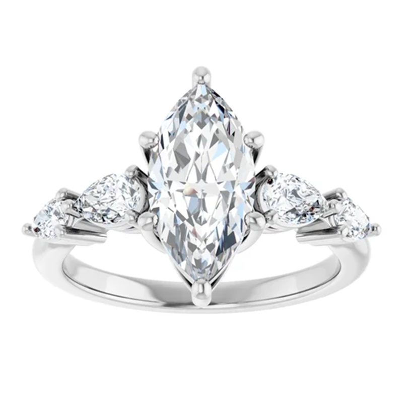 rare carat credit card login 3 Carat Elongated Cushion Lab Grown Diamond Ring in 14k Rose Gold main image 0