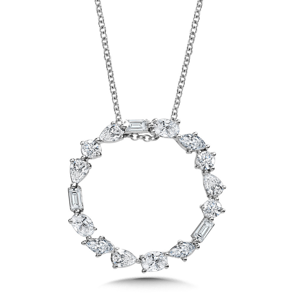 Modern Diamond Circle Pendant