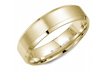 Crown Ring 14K Yellow Gold Mens Wedding Band 001-405-01805