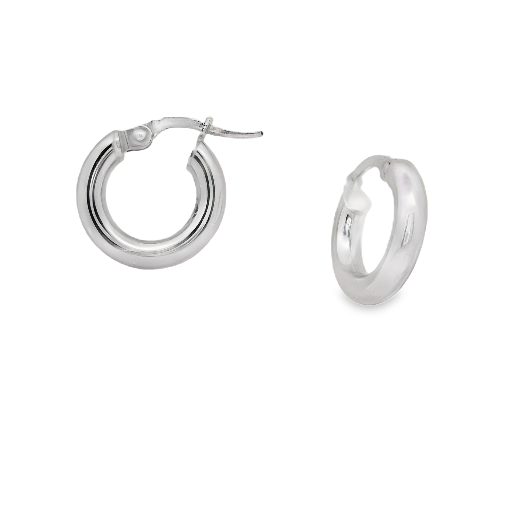 14K White Gold Hoop Earrings 001-425-10872 - Gold Earrings