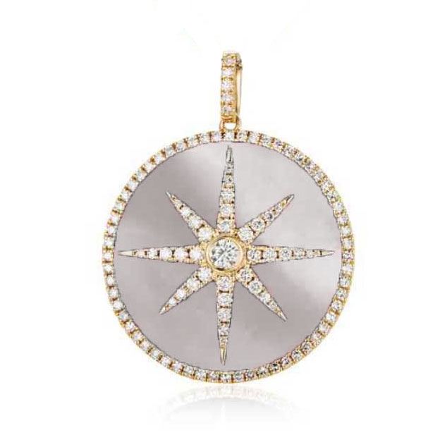 14K Yellow Gold Mother of Pearl Pendant 001-160-04664