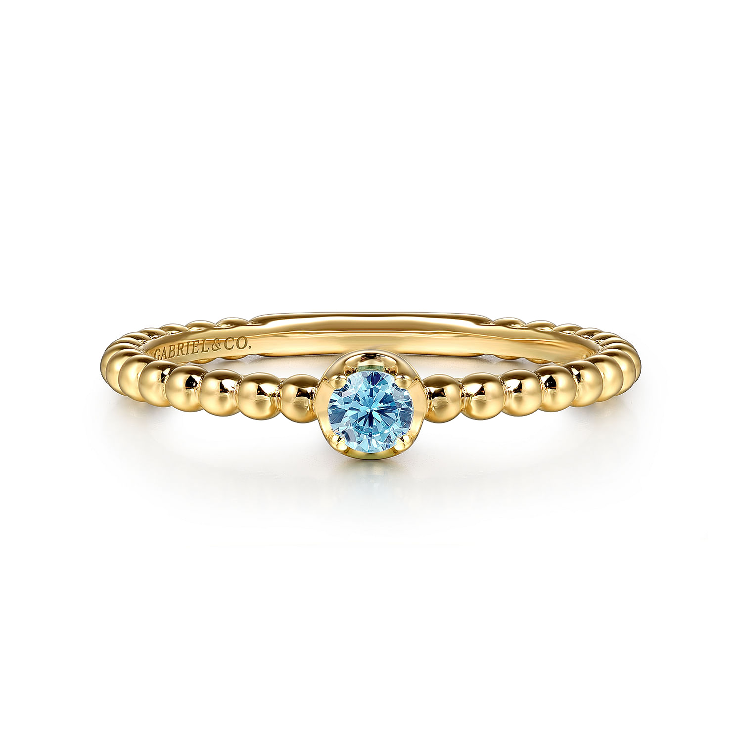 14K Yellow Gold Bujukan Blue Topaz Fashion Ring