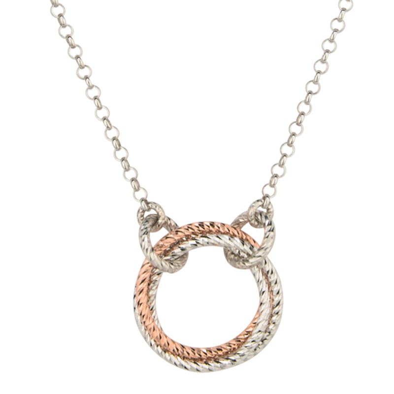 Sterling Silver Rose Gold Plated Single Love Knot Necklace Koerbers Fine Jewelry Inc New Albany In