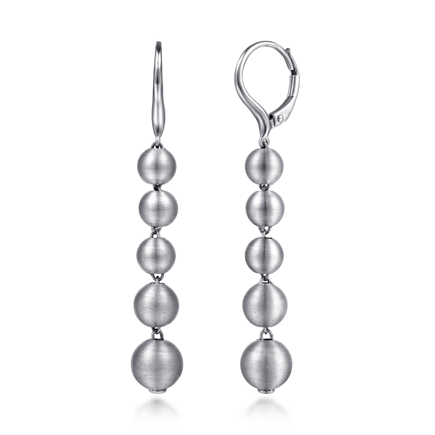 925 Sterling Silver Brush Beads Drop Earrings