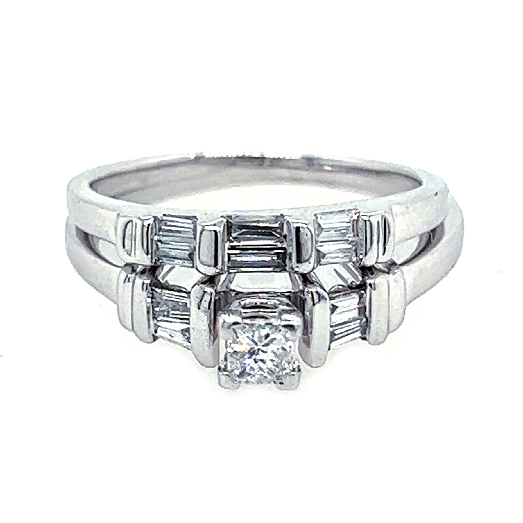 Estate 14K White Gold Diamond Bridal Set 00182001848 Koerbers Fine