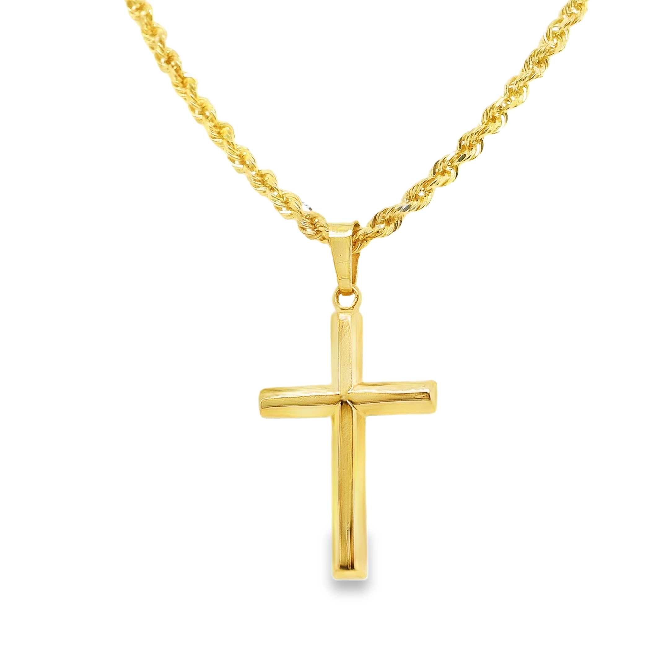 Estate 14K Yellow Gold Cross and Chain Necklace Koerbers Fine