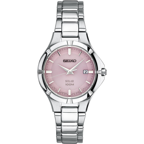 Lady's Seiko From The Essentials Collection Pink Sunray Dial Watch