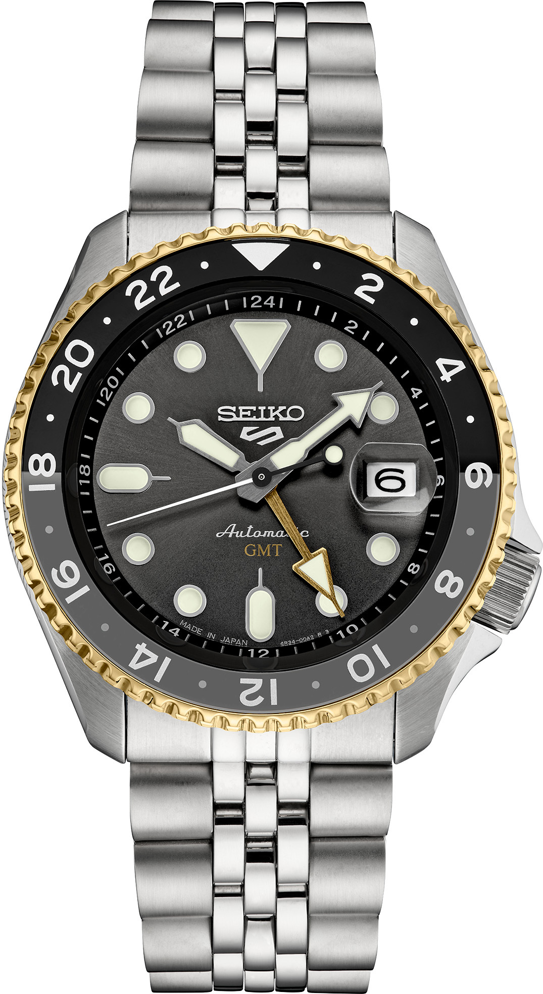 Y-5 天皇賞優勝馬スリージャイアンツ号記念SEIKO クォーツQW416G Men's Seiko 5 Sports Stainless Steel Automatic Watch with Black