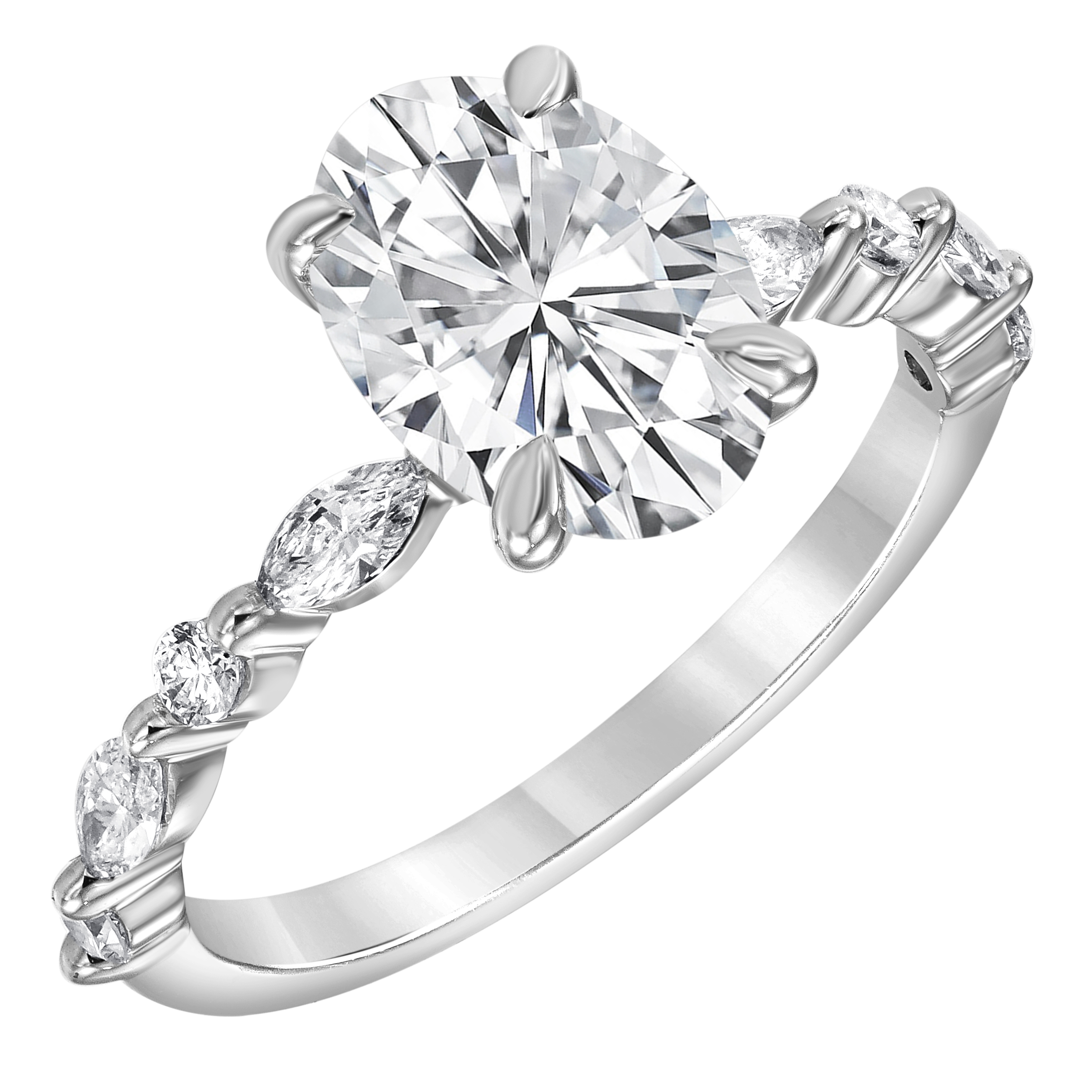 14K Lab Grown Oval Center Diamond Engagement Ring Kiefer Jewelers