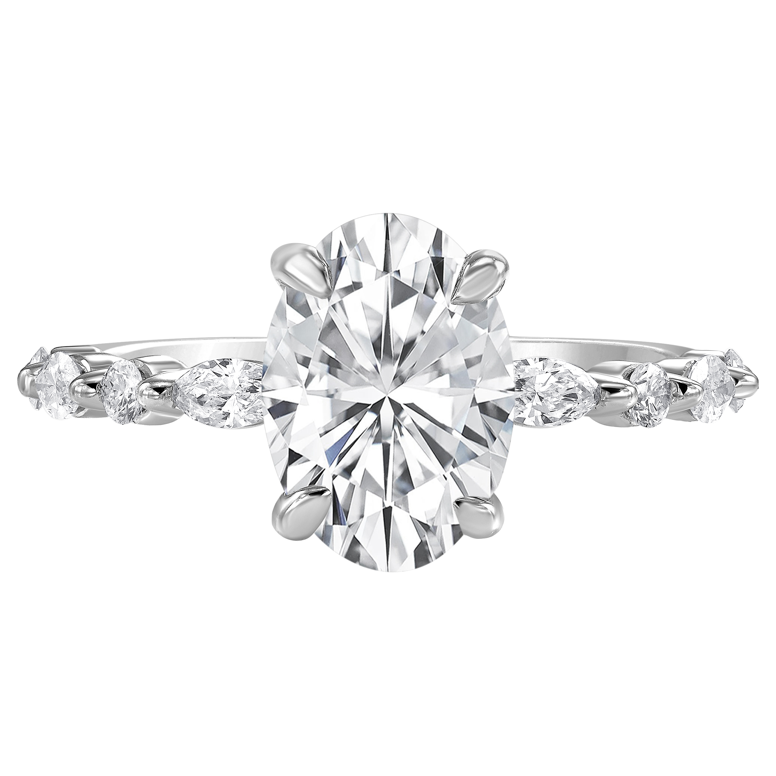 14K Lab Grown Oval Center Diamond Engagement Ring Kiefer Jewelers