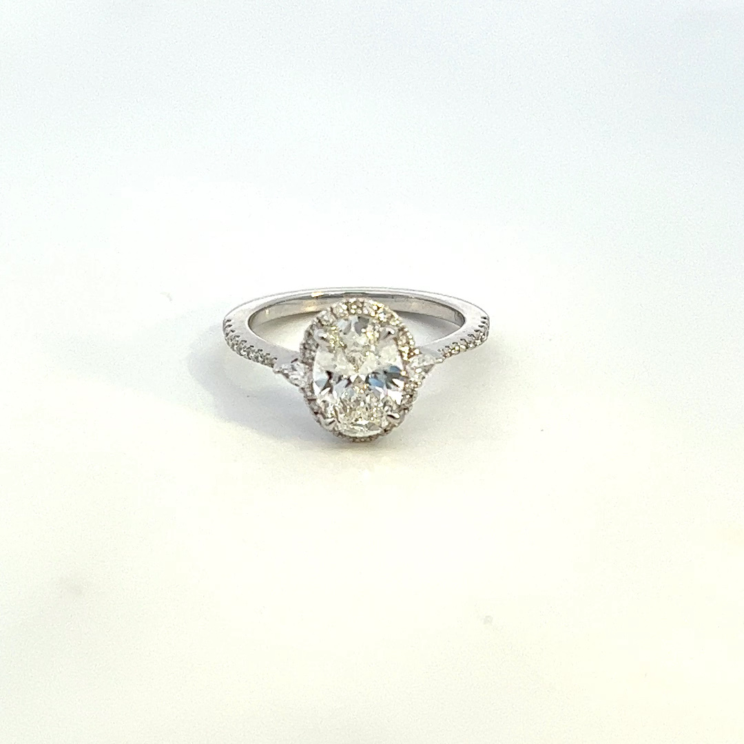 14K Lab Grown Oval Center Diamond Engagement Ring Kiefer Jewelers