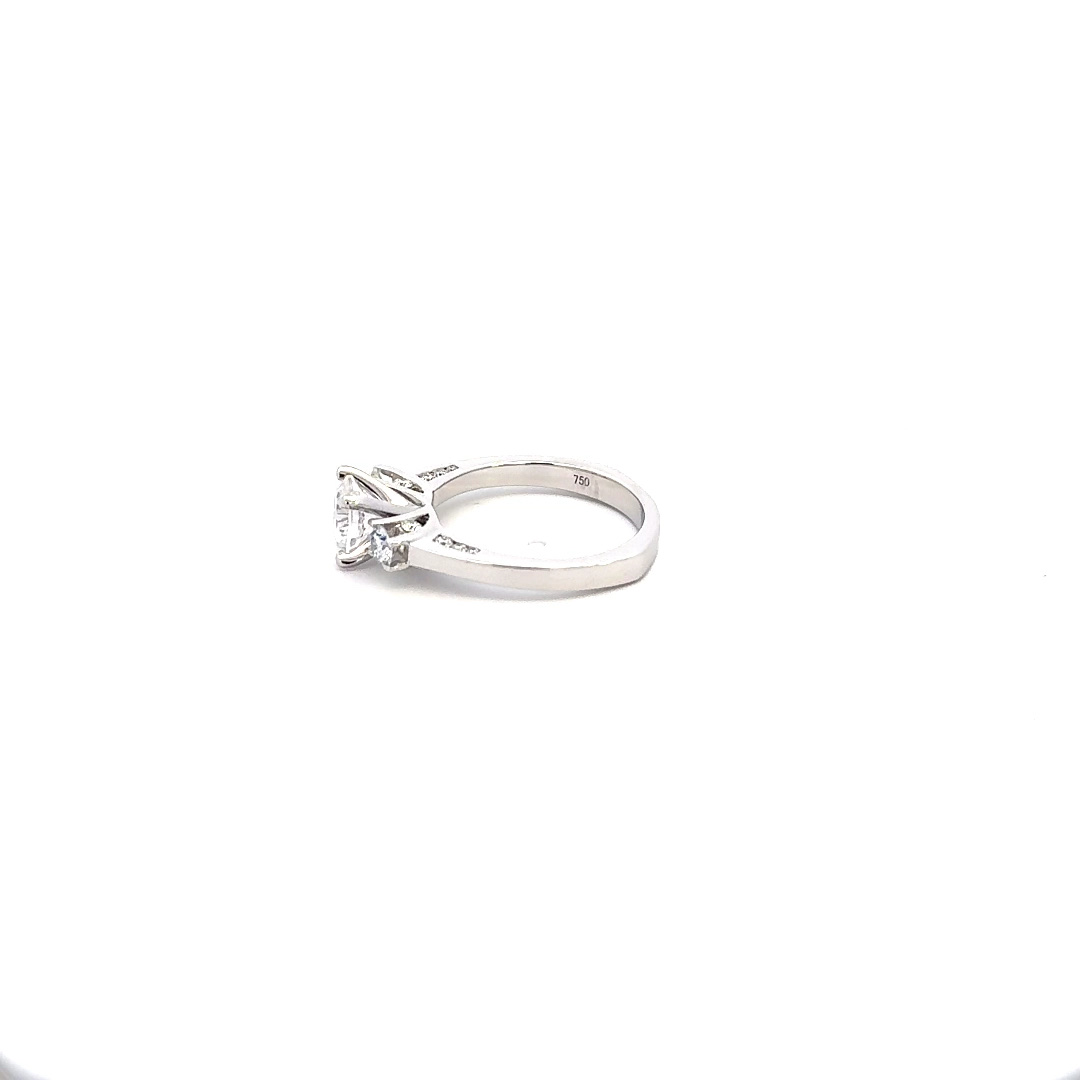 18KW .54CTW 3 Stone Diamond Engagement Ring Setting Kiefer Jewelers