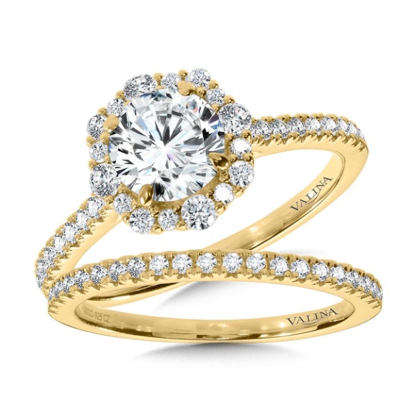 Valina 14K Diamond Modern Halo Engagement Ring Setting  display picture 1