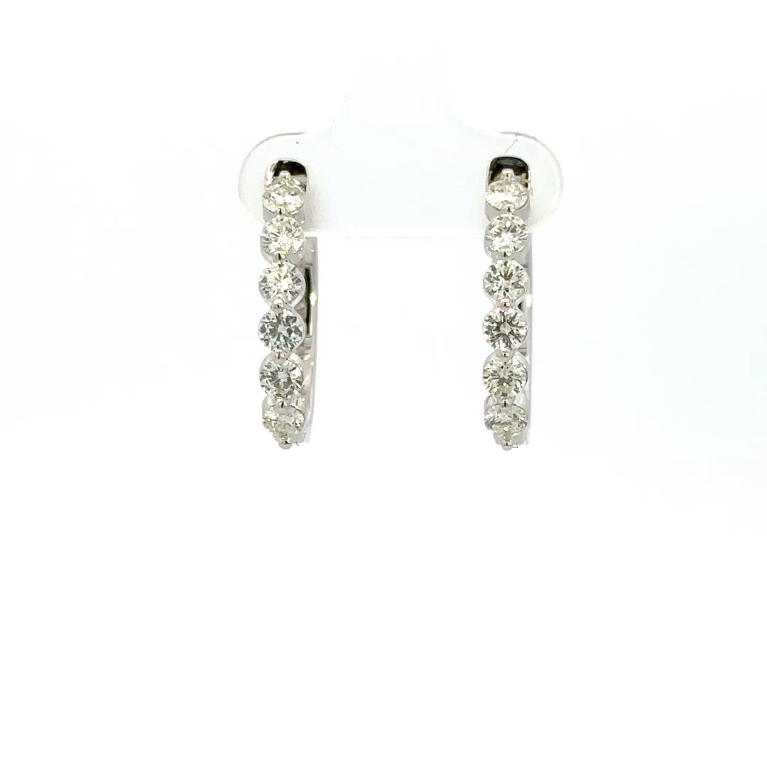 14K Diamond Hoop Earrings 0012502002758 Kiefer Jewelers Kiefer
