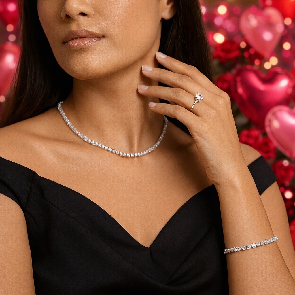 15CTW Lab-Grown Diamond Tennis Necklace & Bracelet Set | Kiefer