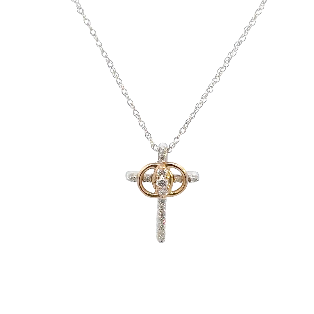 KI&SA　1154540 14KWY .28CTW Dia Christian Marriage Symbol Pendant w/18