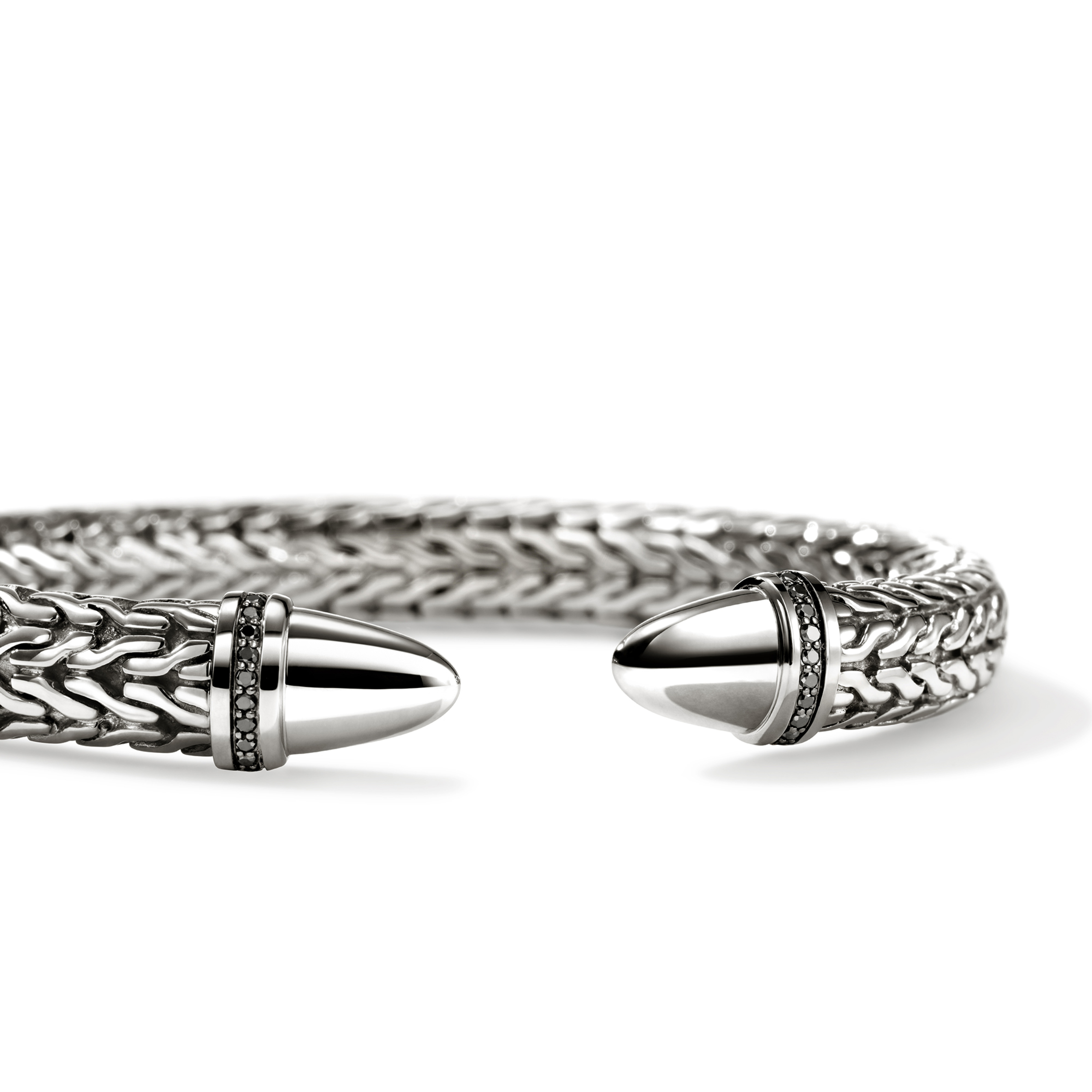 John Hardy Pave Black Diamond Spear 50 Flex Cuff Bracelet | Kiefer 