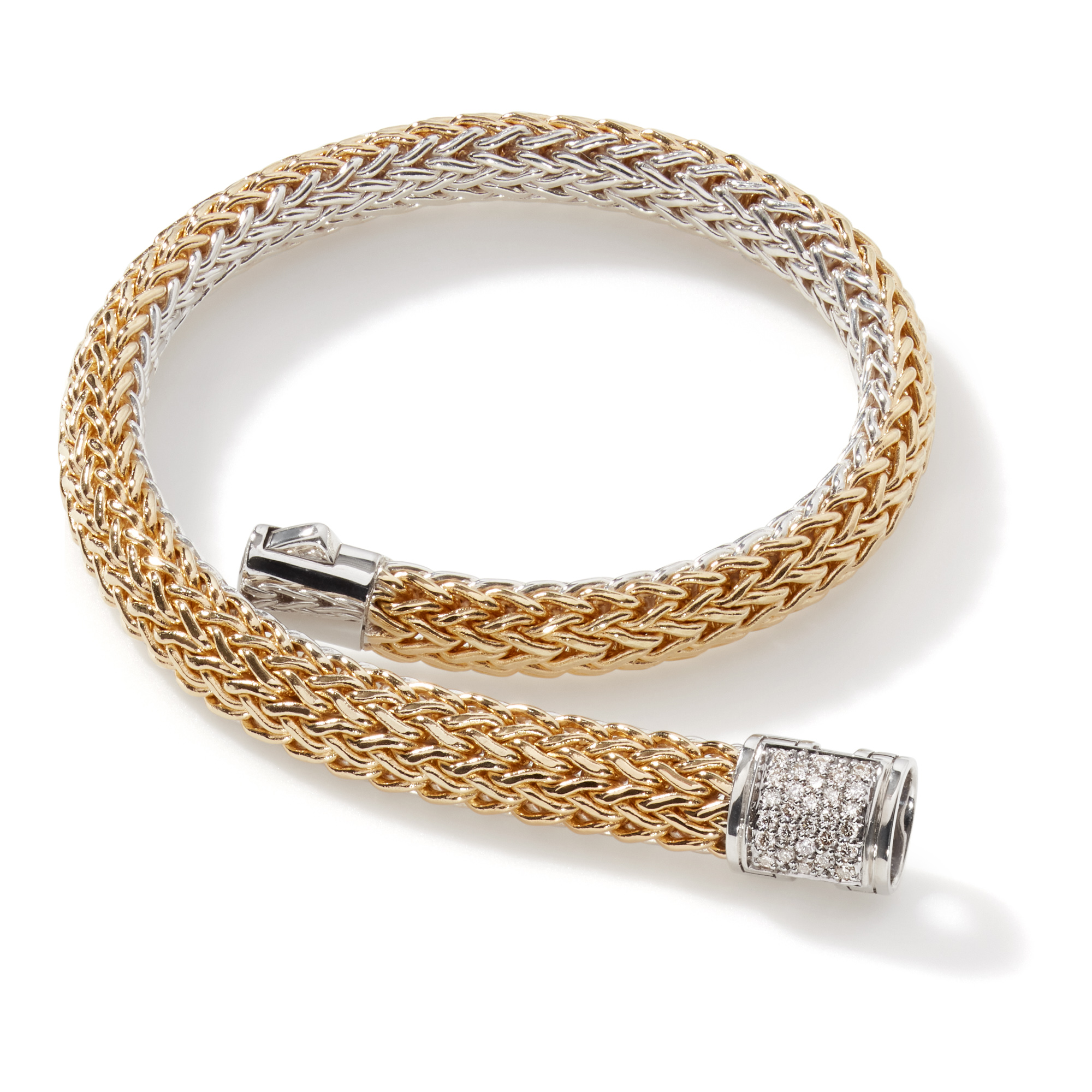 Classic Chain Gold & Silver Pave Diamond Small Reversible Br | Kiefer  Jewelers | Lutz, FL
