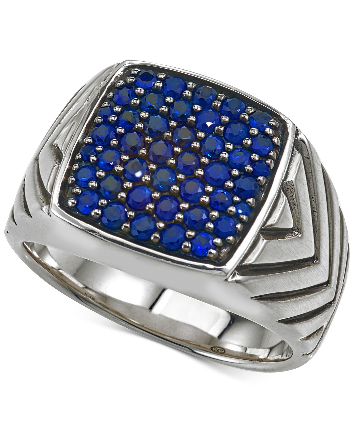 Sapphire Cluster Ring 0014302001756 Silver Rings Kiefer Jewelers