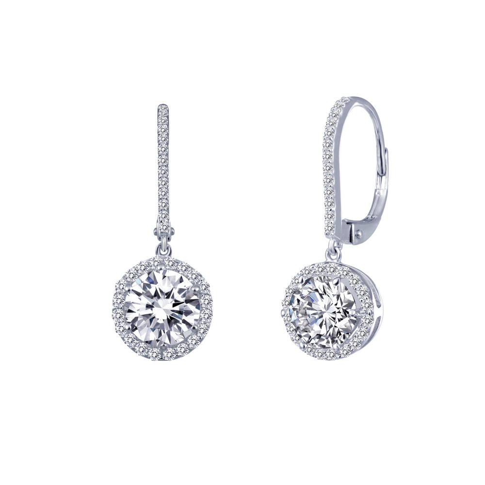 Diamond halo leverback earrings Clearance