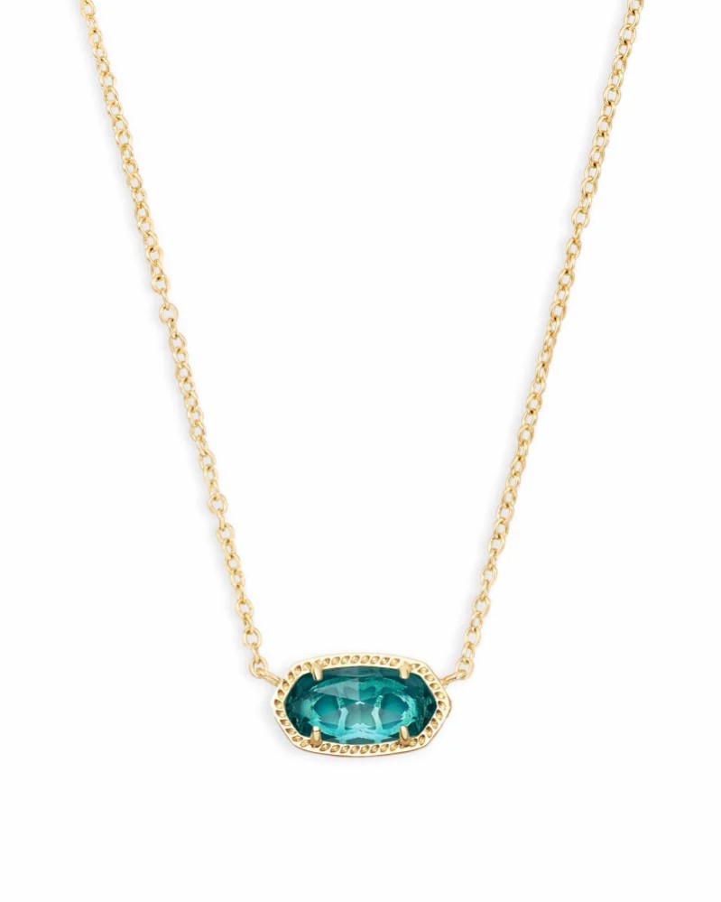 Kendra Scott Elisa Gold London Blue Glass Necklace Kiefer