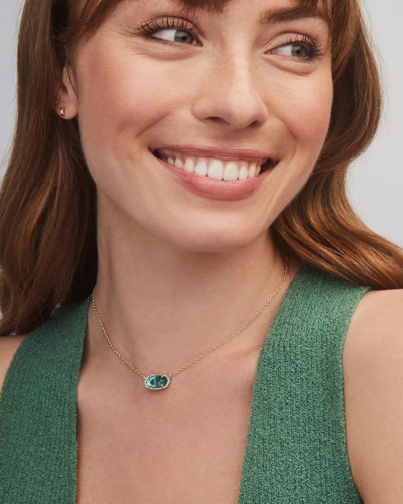 Kendra Scott Elisa Gold London Blue Glass Necklace Kiefer