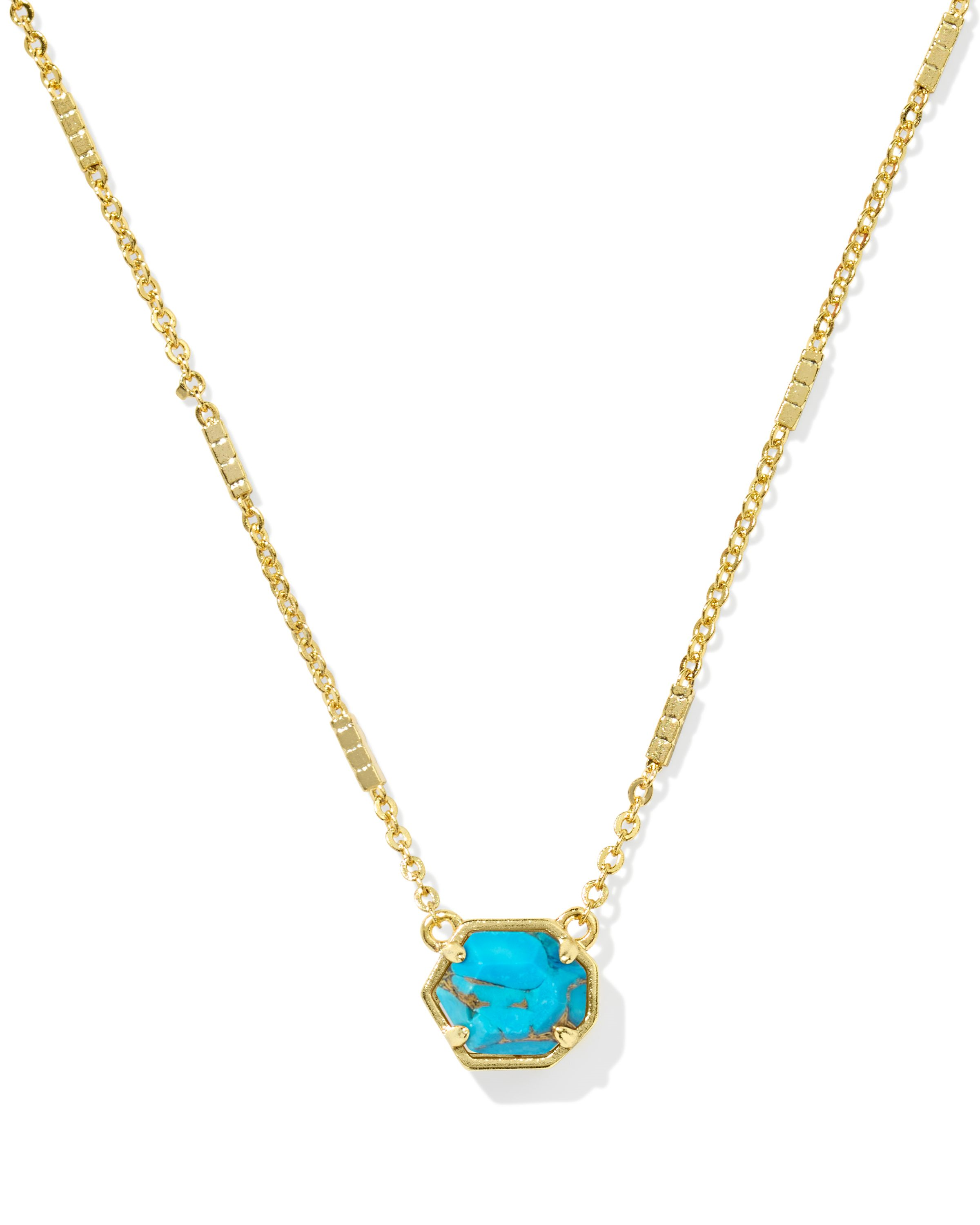 Kendra Scott Mabel Necklace Gold Bronze Veined Turquoise | Kiefer