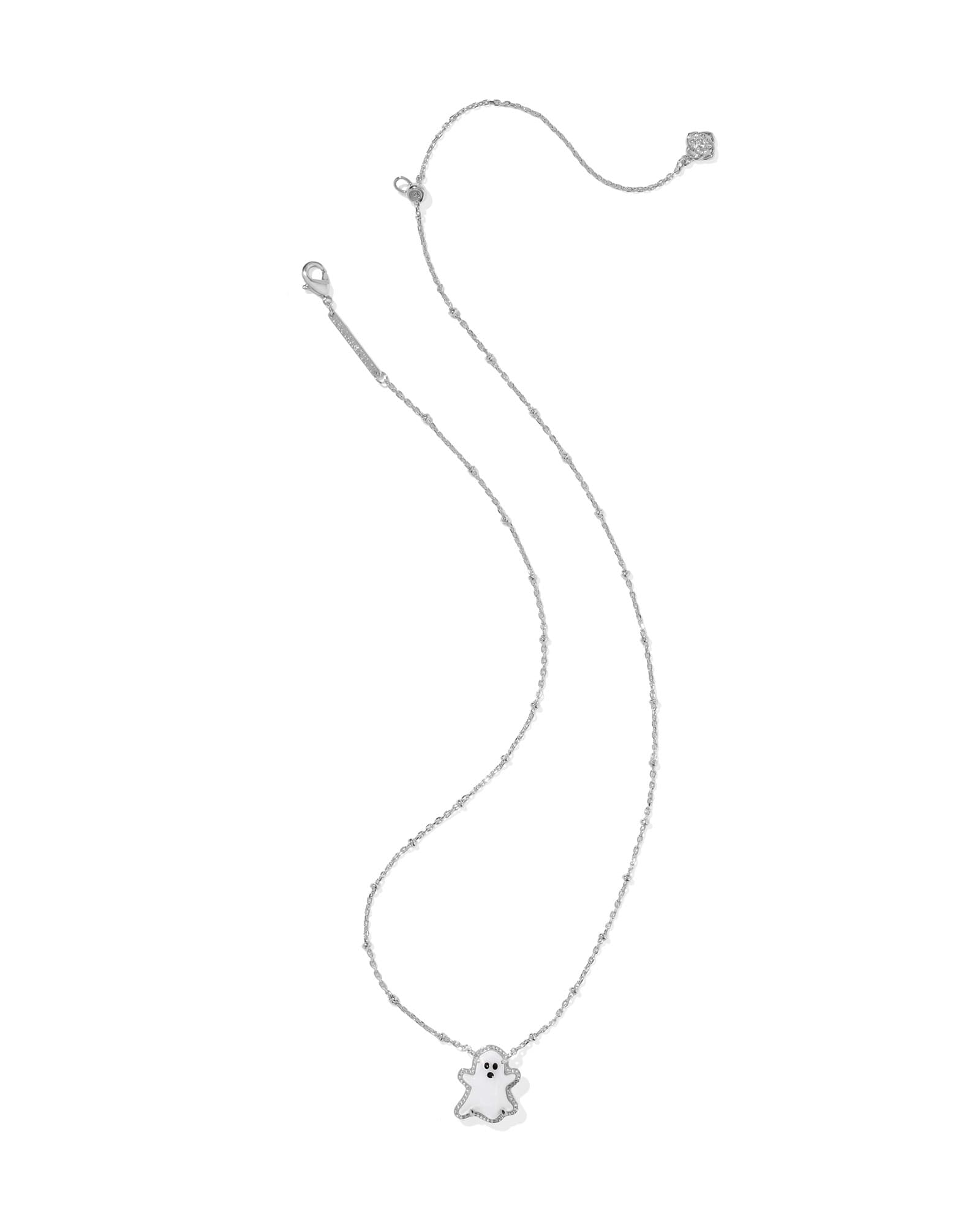Ghost Silver with White Mother-of-Pearl Short Pendant Neckla