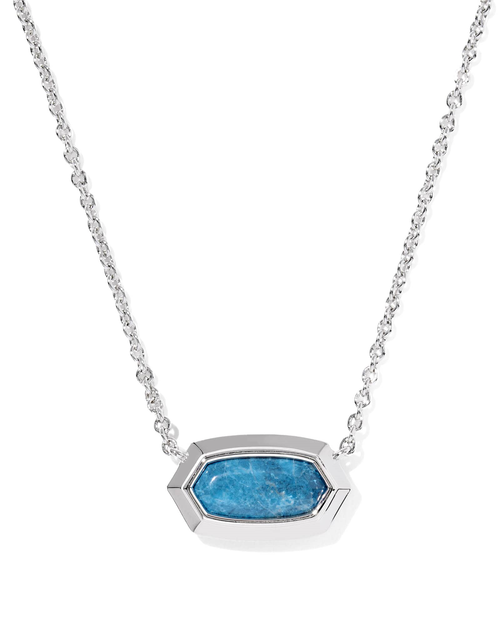 Elisa Bezel Silver with Variegated Indigo Magnesite Short Pe