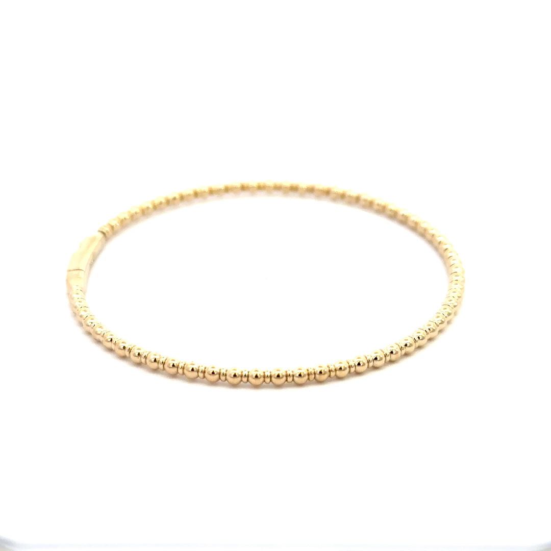 14KY Beaded Flexie Bangle Bracelet 001-540-2000804 14KY Lutz