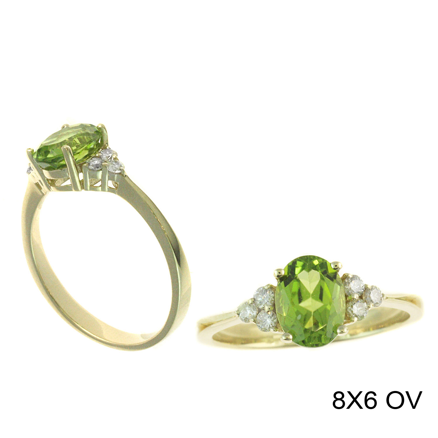 14K Diamond and Peridot Ring 001-600-2001786 14KY Lutz Kiefer