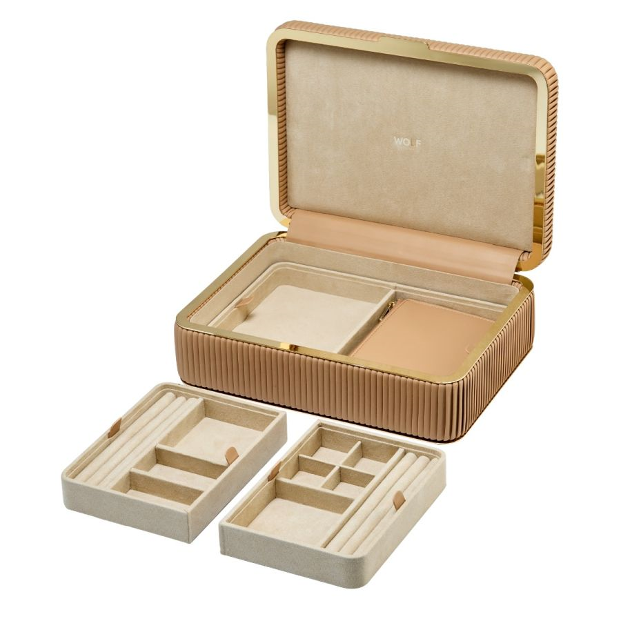 Bella Medium Jewelry Box in Mocha by Wolf 002-740-2000477 | Kiefer