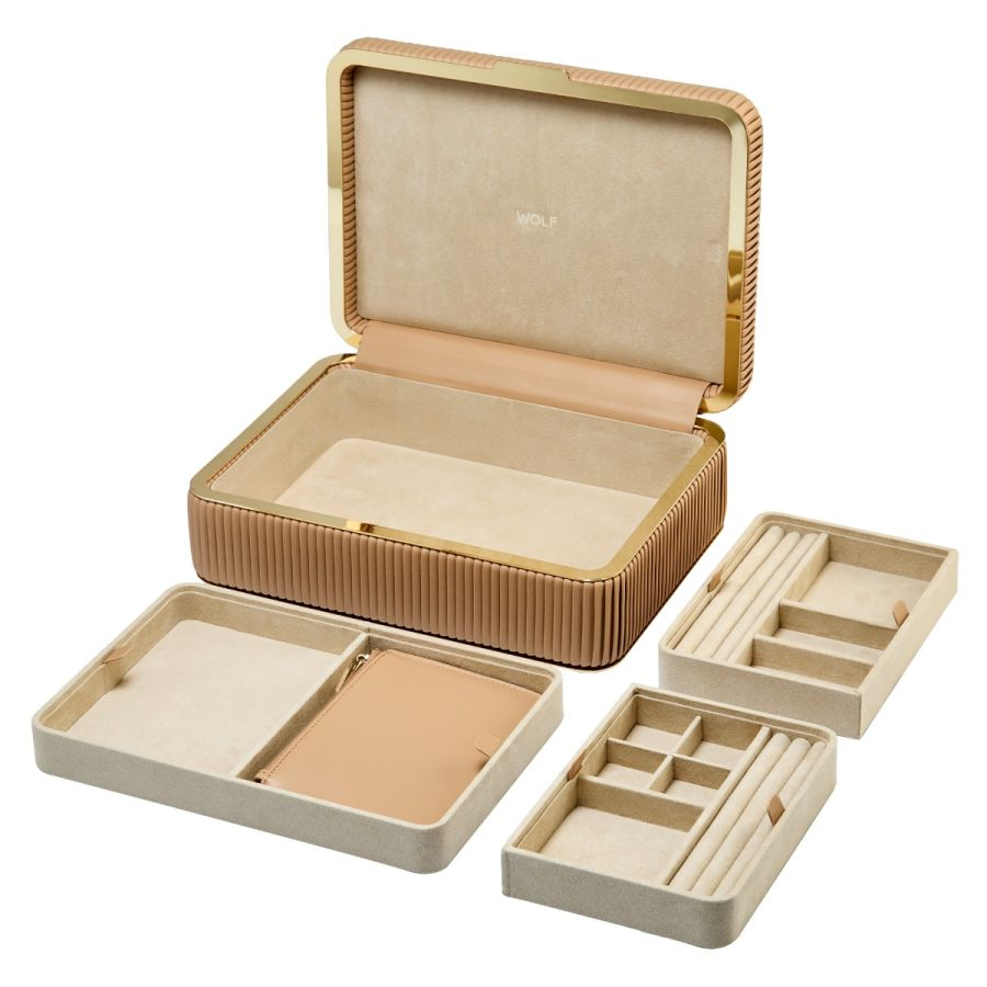 Bella Medium Jewelry Box in Mocha by Wolf 002-740-2000477 | Kiefer
