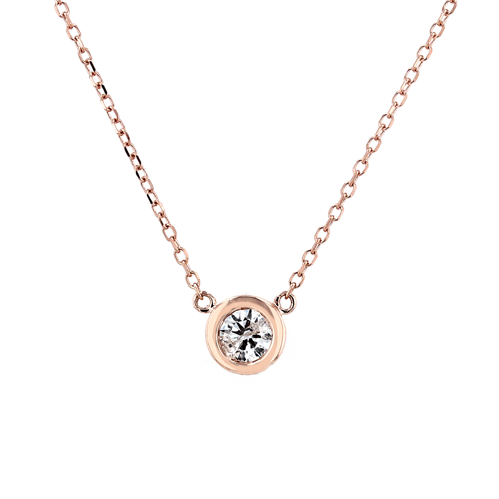 0.22ct Diamond Solitaire Necklace In 