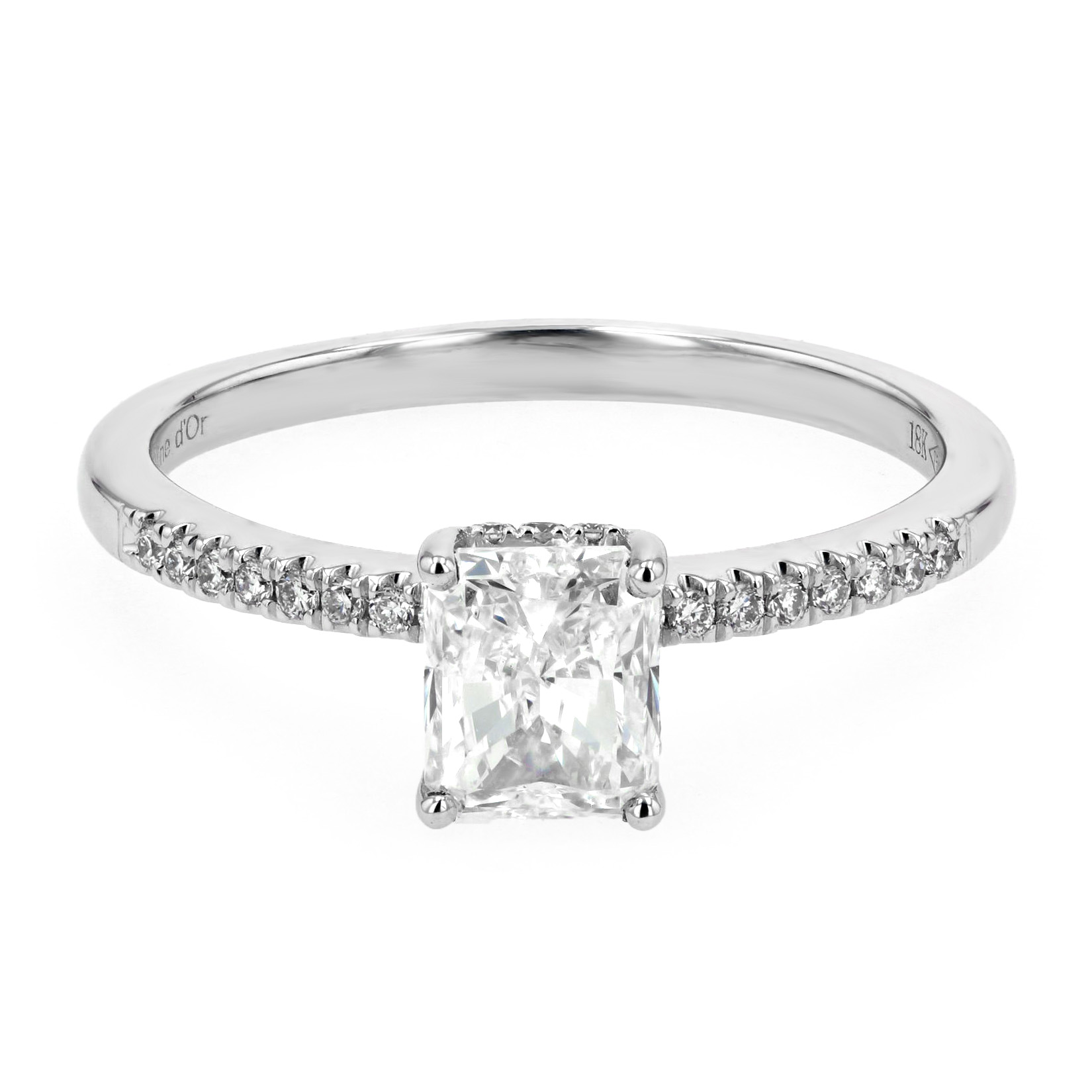 1.16tw Nairobi Radiant Diamond Hidden Halo Pave Engagement R La Mine