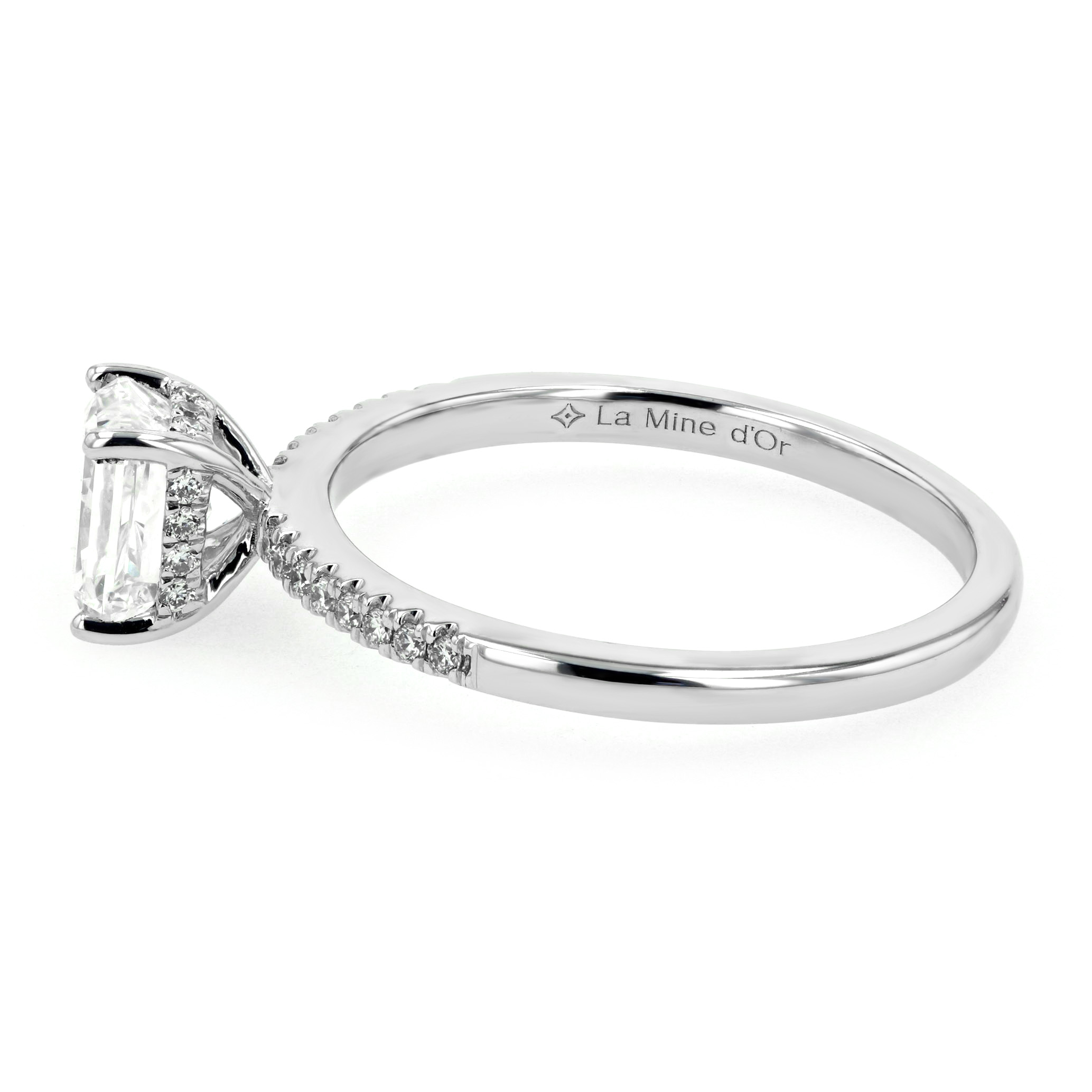 1.16tw Nairobi Radiant Diamond Hidden Halo Pave Engagement R La Mine