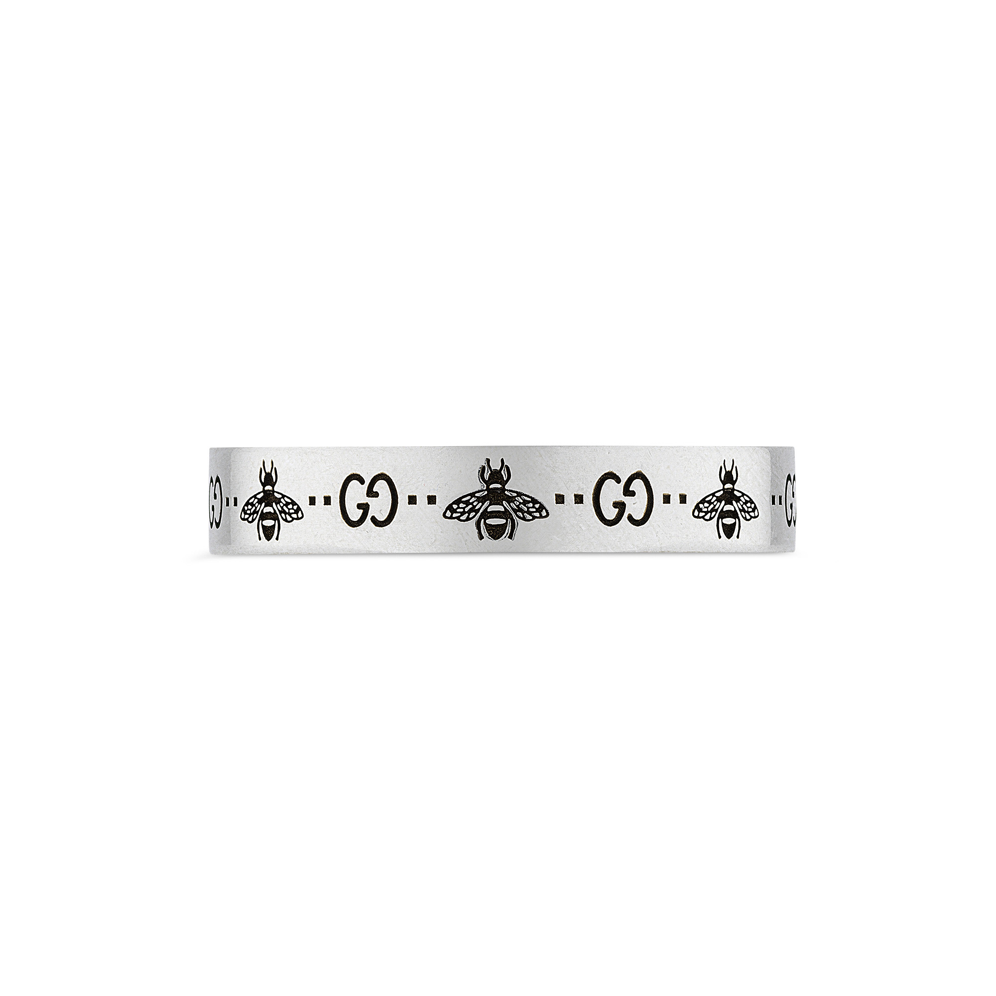 Gucci GG and Bee Engraved Aged Silver Thin Ring Size 7.5 | La Mine d'Or |  Moncton, NB