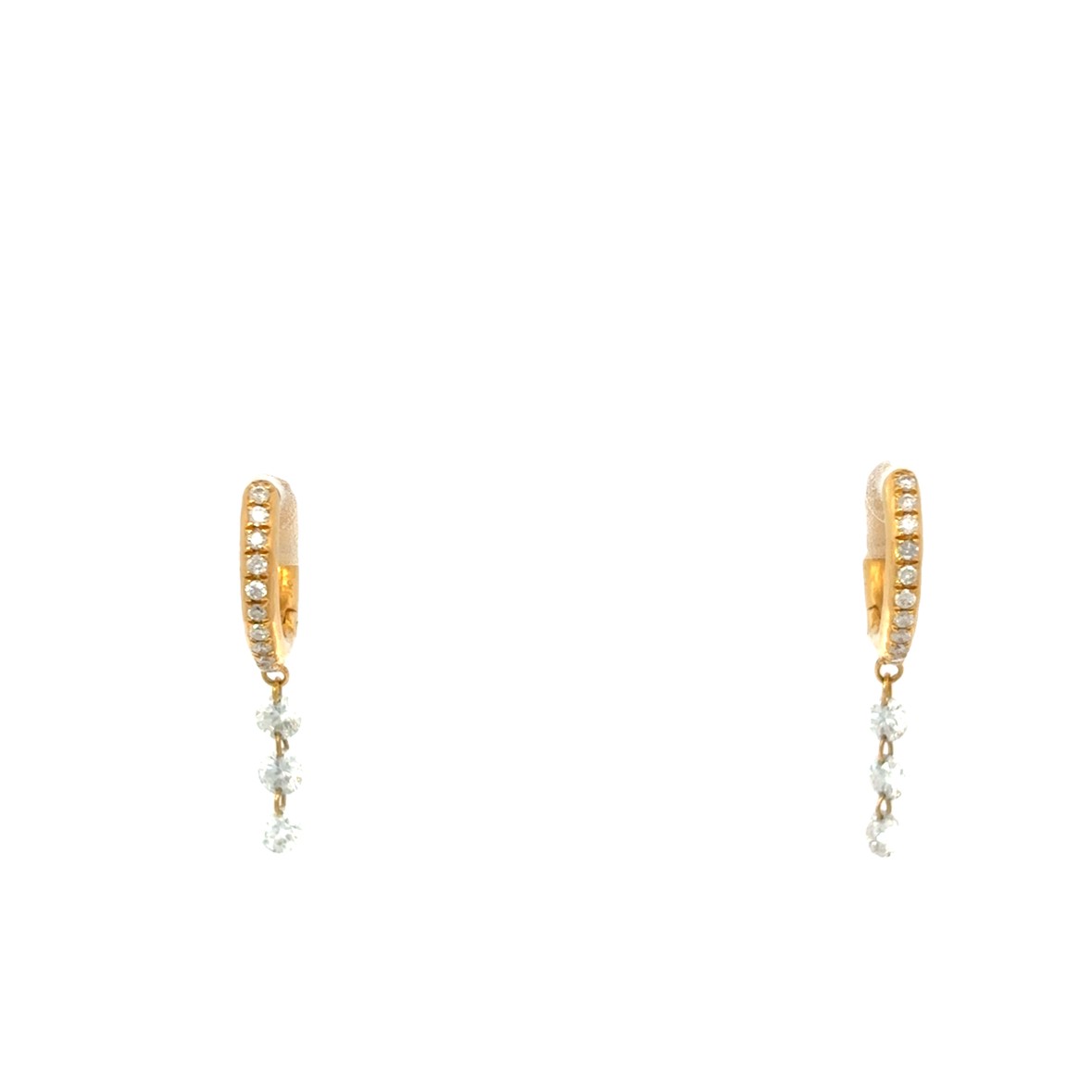 Earrings Lee Gold And Diamonds 18K Yellow Gold Drilled Diamond
