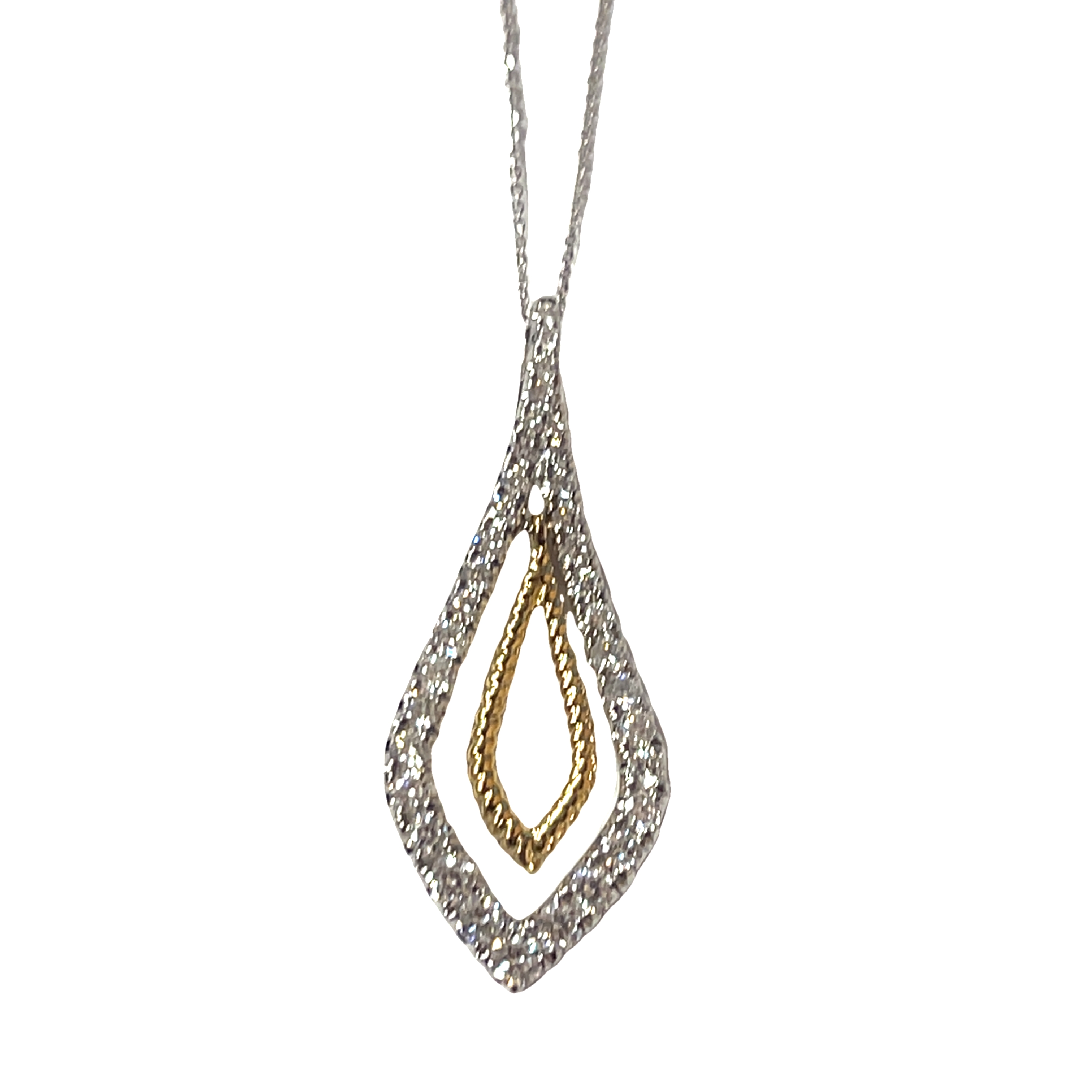 Pendant Lee Gold And Diamonds Two-Tone 14K Gold Pendant With