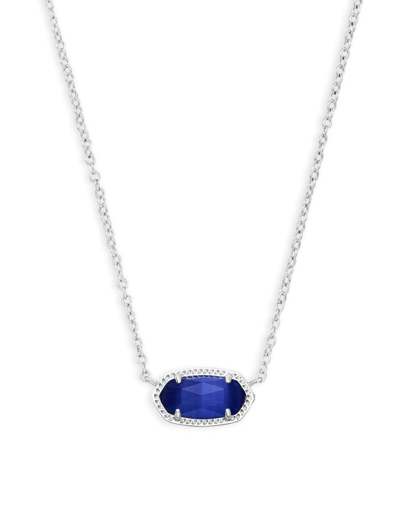 Silver Pendant Necklace in Colbalt Cats Eye 001-772-2002491