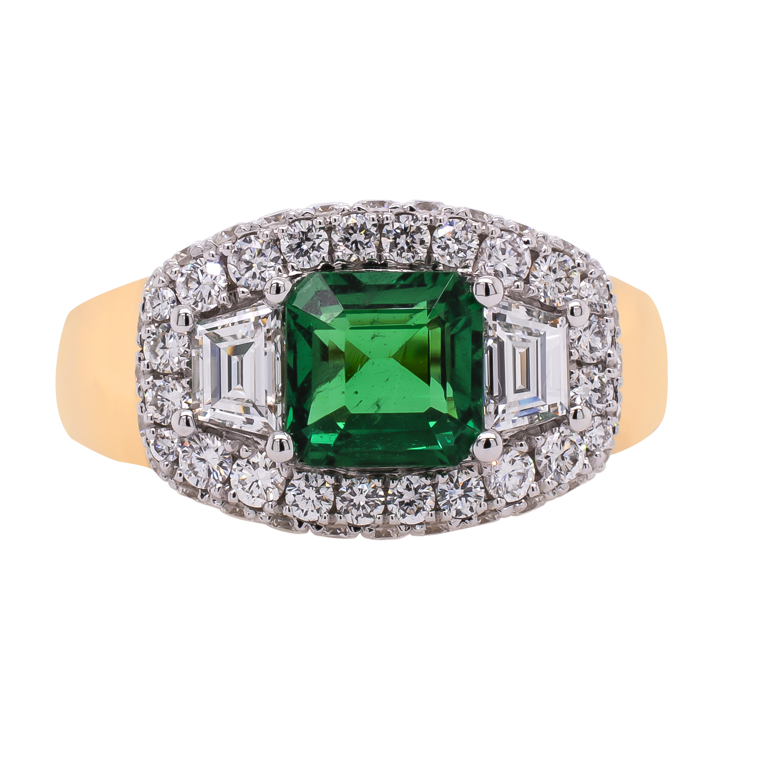 Oval Emerald In Square Setting Ring Square Cut Emerald And Diamond