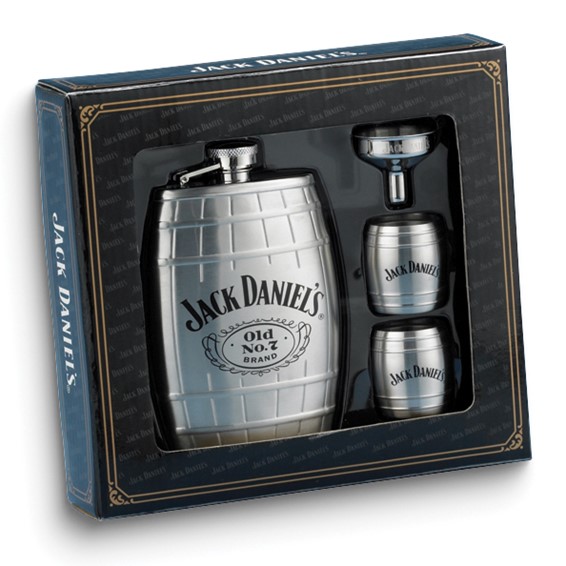 6oz Jack Daniel's Barrel Flask Gift Set 001-725-00050 | Lennon's