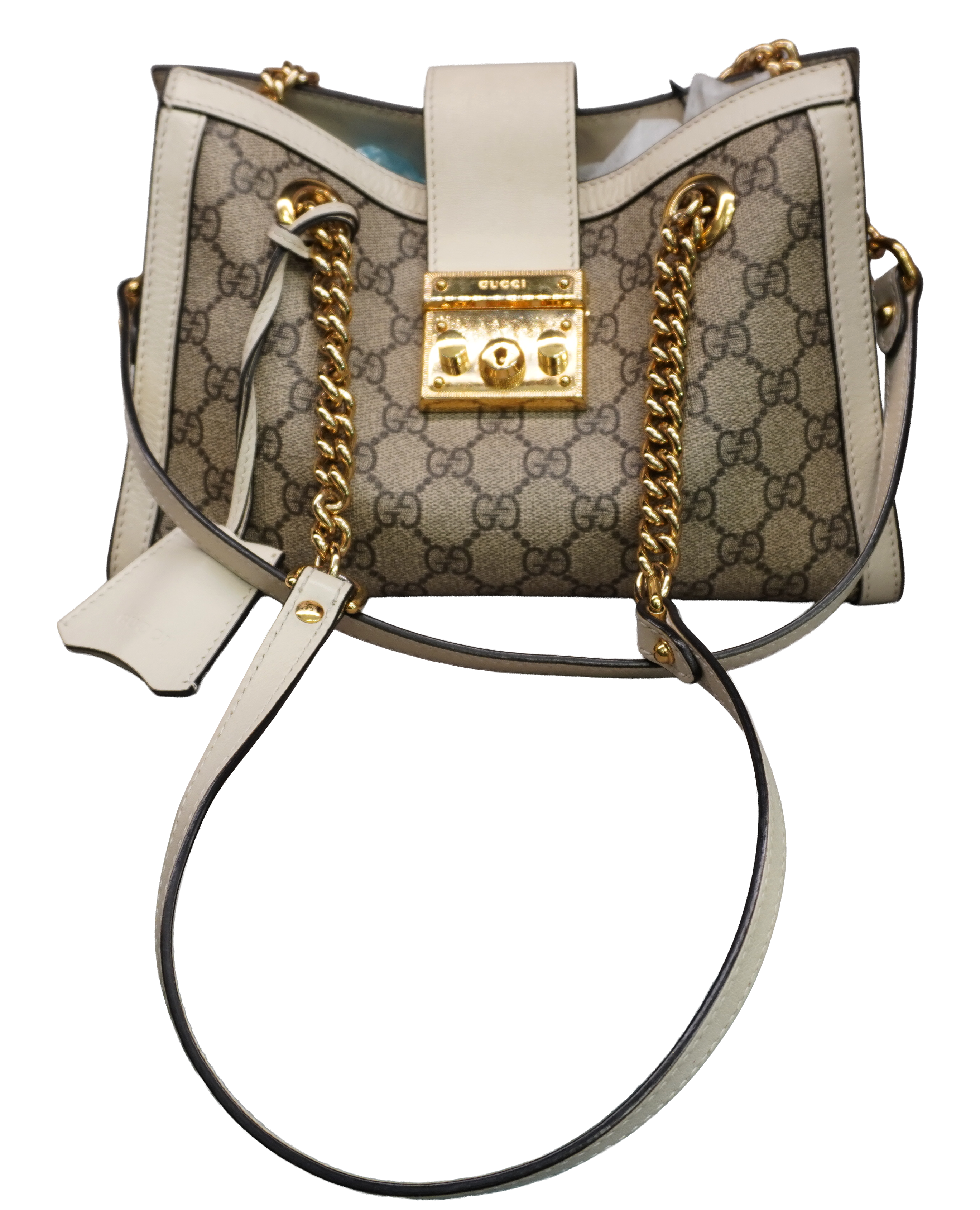 Gucci Padlock Small Supreme Leather Top Handle Tote | Lumina Gem