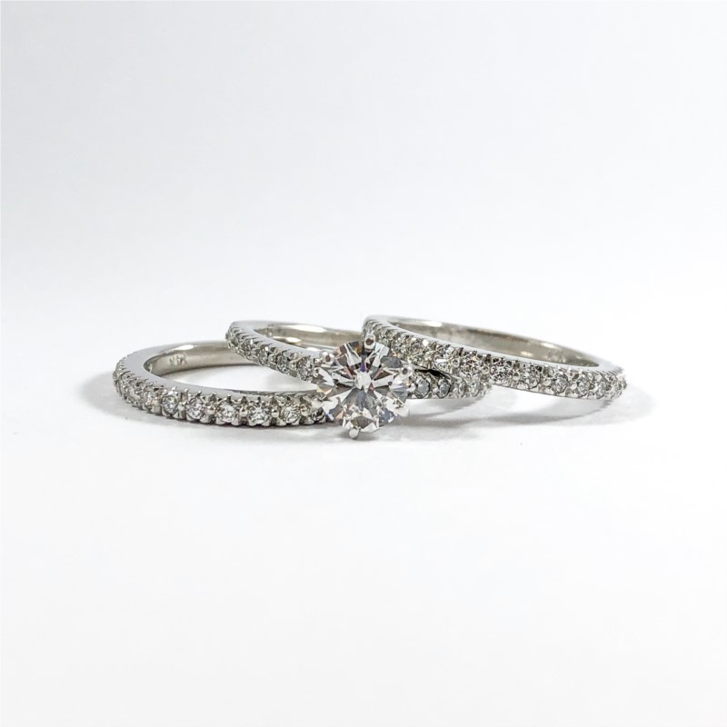 Graduated Engagement Ring And Wedding Band Set Puregemsjewels