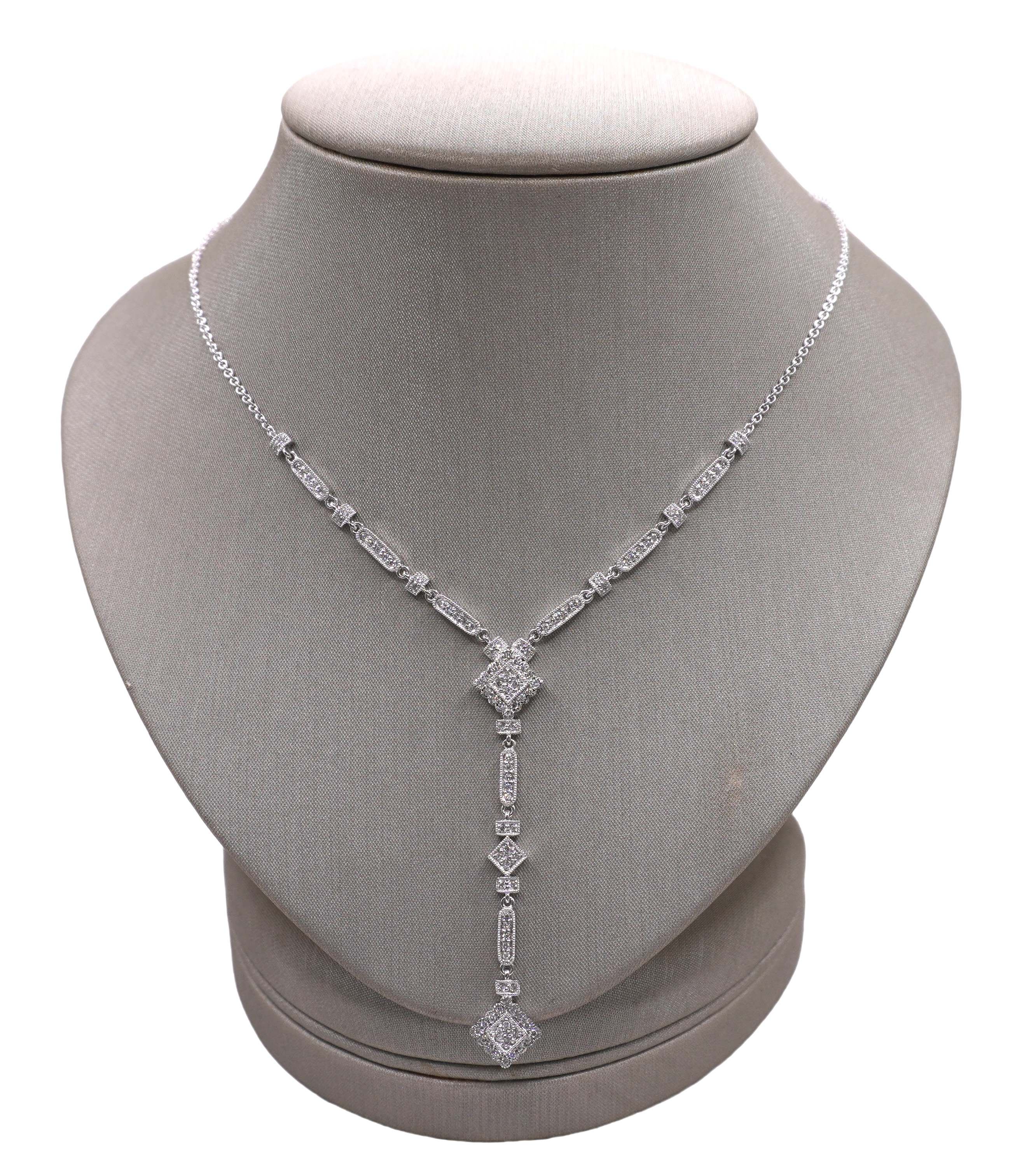 ホワイトダイアモンド Approximately .54ctw Diamond Necklace- 14k White Gold | Lumina Gem