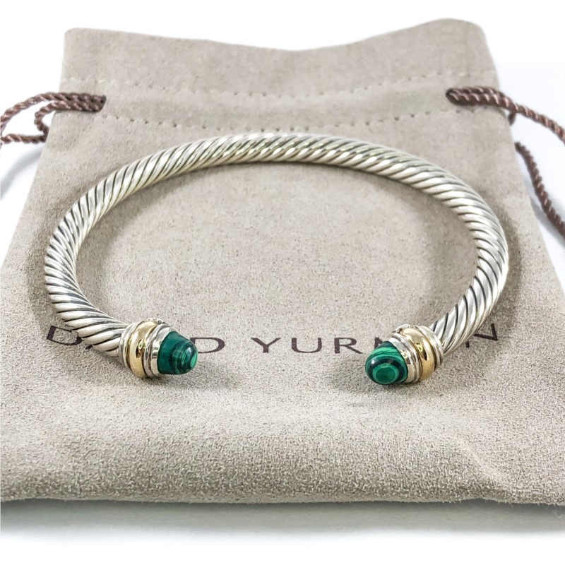 David Yurman David Yurman Cable Bracelet with Malachite, 5mm