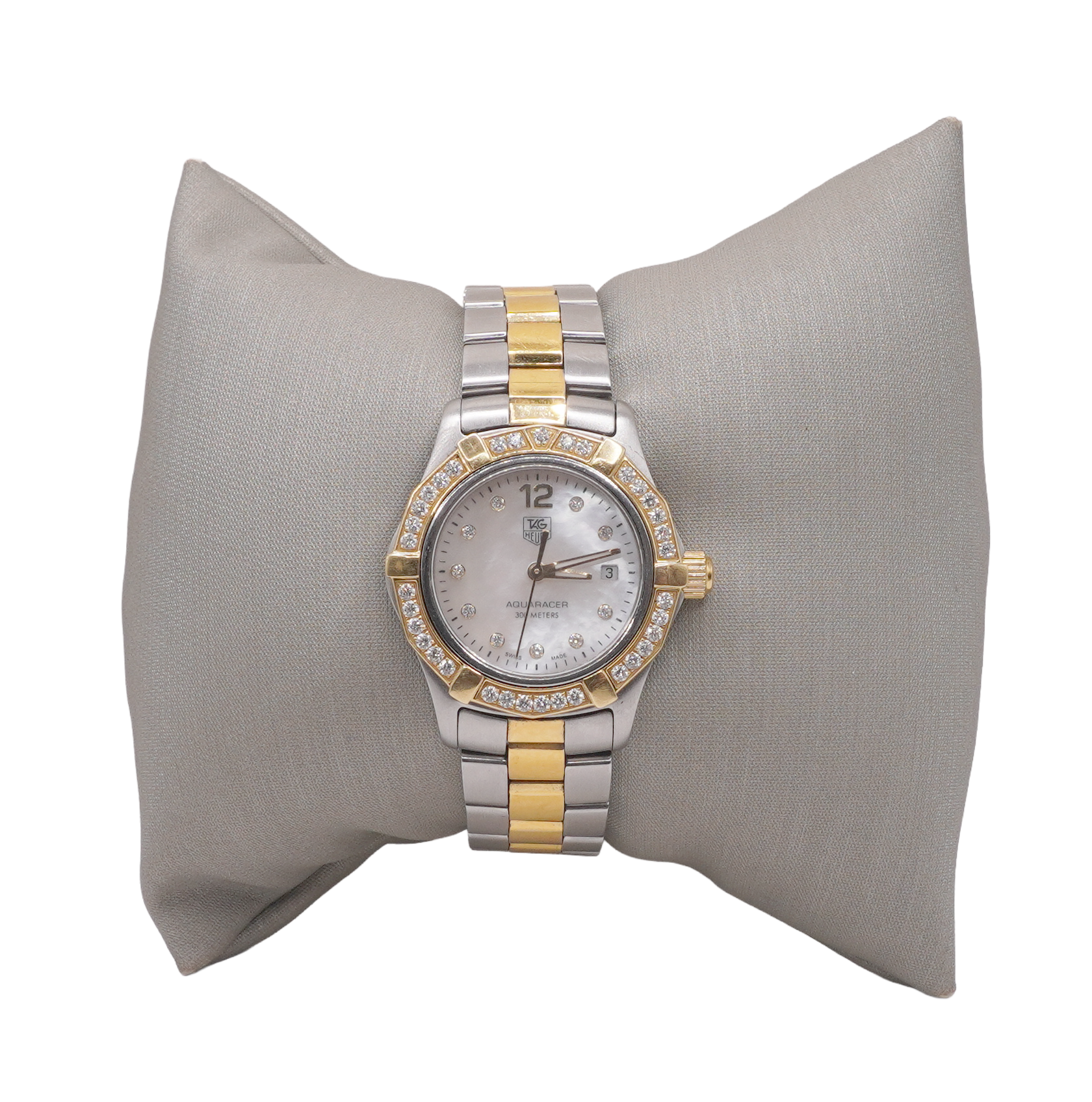 Tag Heuer Two-Tone Ladies Watch Gold & Silver with Mother of Pearl Dial & Date TAG Heuer Two Tone Aquaracer Watch with Mother of Pearl Dial  main image 4