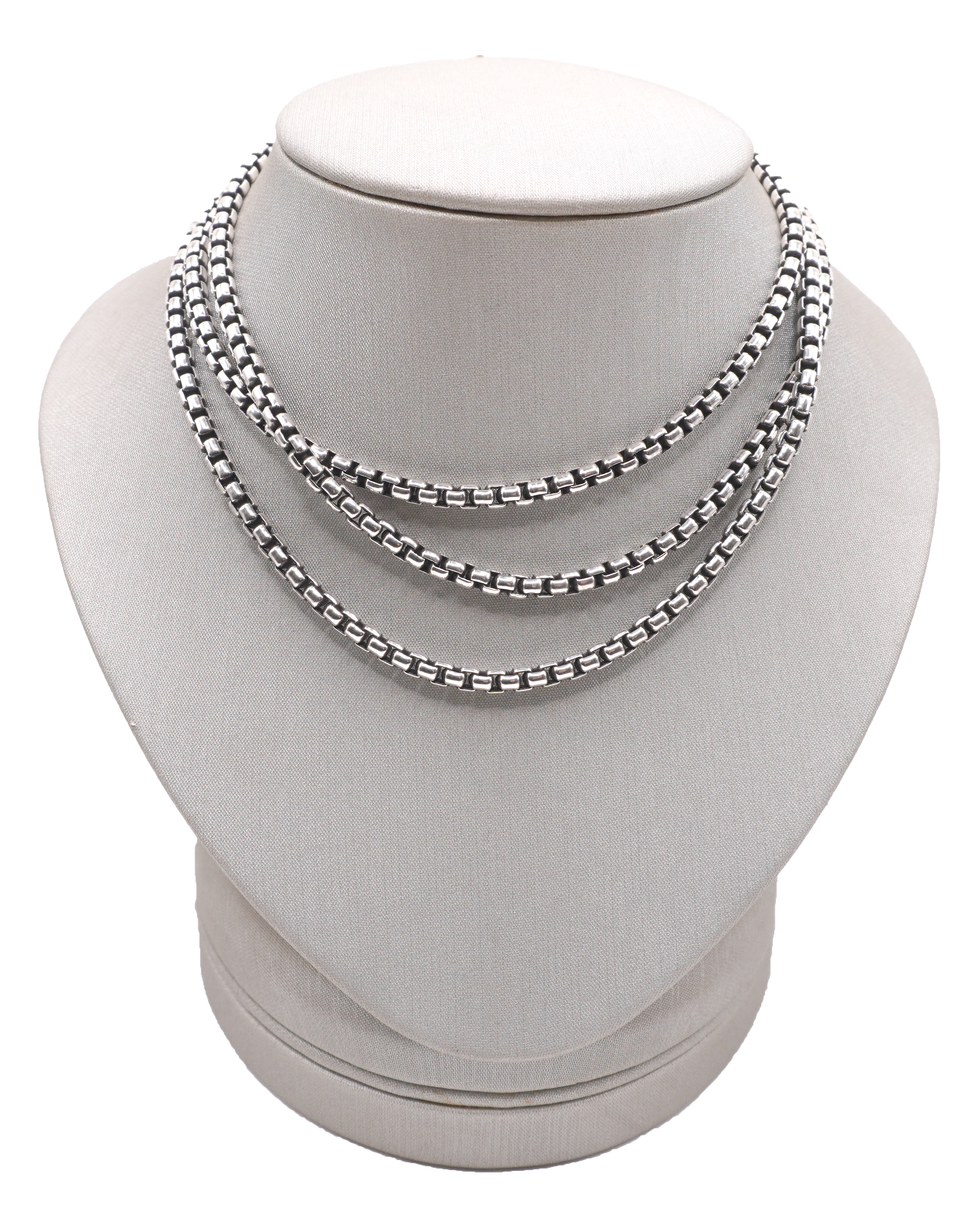 David Yurman ボックスチェーン ネックレス 22inch David Yurman Men's Box Chain Necklace in Silver