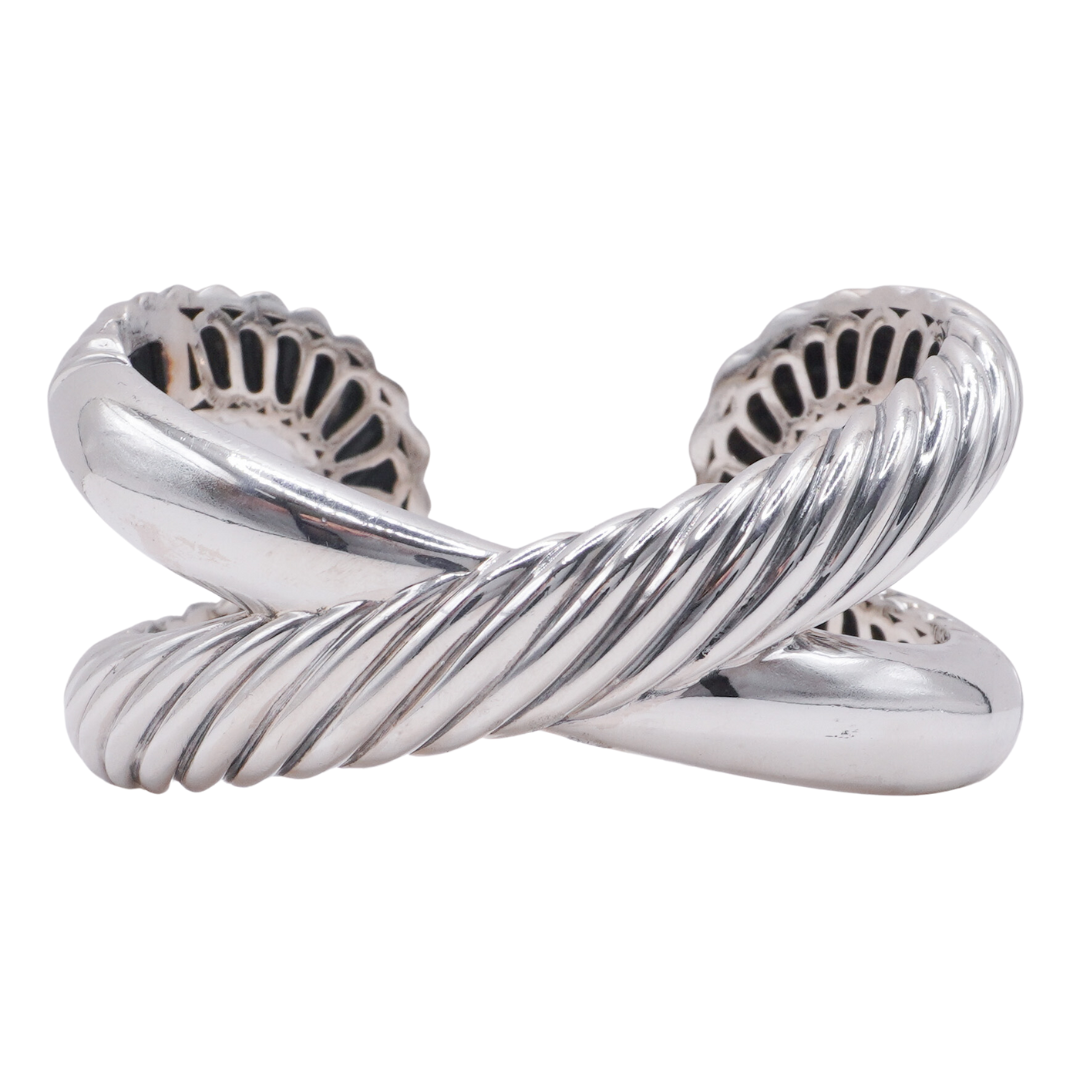 David Yurman Hinged Crossover Cuff Bracelet 001-610-01327 Lumina