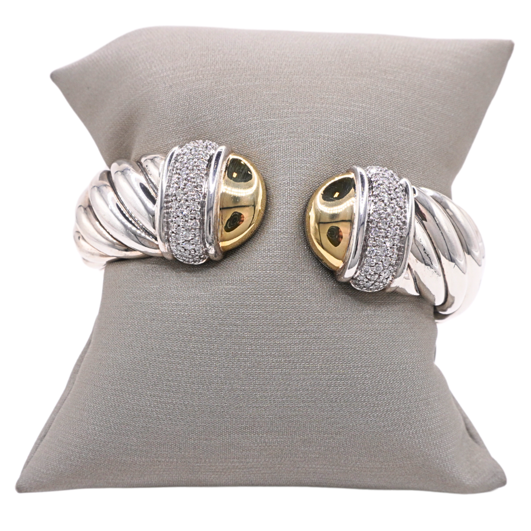 Daviid Yurman Sterling Silver Waverly Cuff with 18k Yellow G